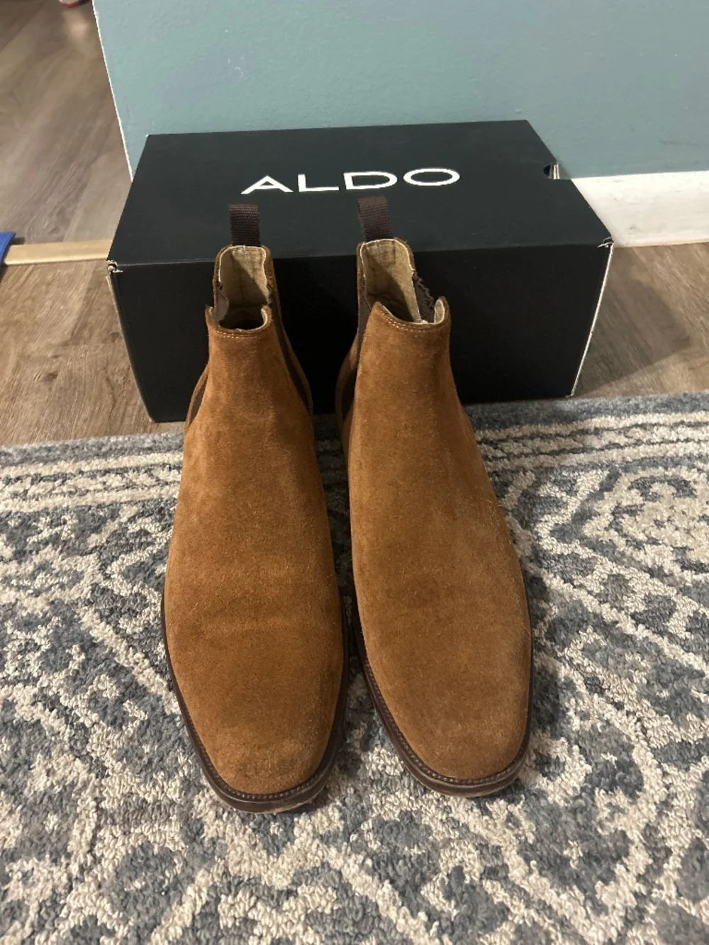 Men's Brown Sleek Suede Chelsea Boots – Classic Ankle Slip-On Size 11